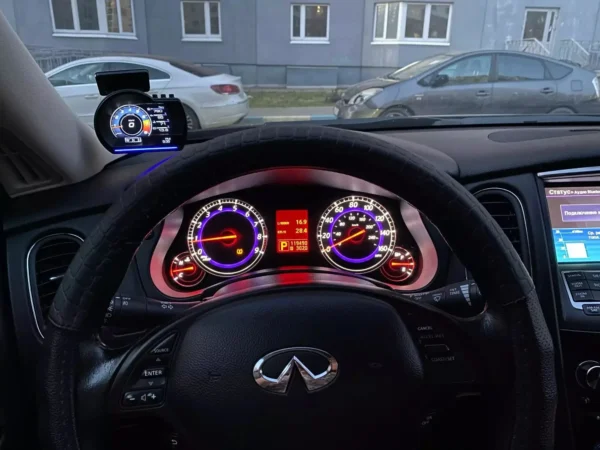 Newest A501 OBD2 Car Head Up Display HUD Smart Car Water&Oil temp Turbo RPM Gauge Digital Odometer Security Alarm Auto Meter - Image 4