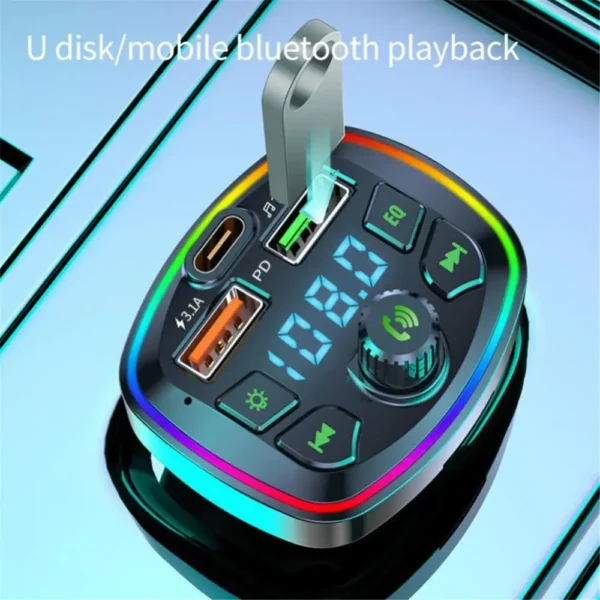 1/2/4PCS Car Charger Quick Charge 5.0 FM Transmitter USB Type C 65W Car Fast Charging For 14 - Image 6