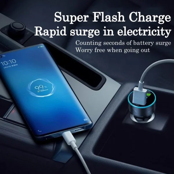 240W For Benz BMW Audi Mini Car Charger 12-24V Lighter Fast Charging CarUSB TypeC Charger For Xiaomi Samsung Huawei iPhone Power - Image 6