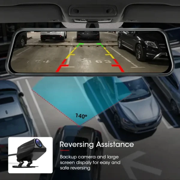 10Inch Rear View Mirror GPS 3Lens Dash Cam for Cars Wifi Car DVR 4K Video Recorder Rear View Camera for Vehicle Car Assecories - Image 5