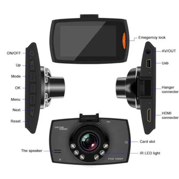 G30 Car DVR Dash Cam Full HD 1080P 140 Degree Dashcam Driving Recorder Cycle Recording Night Vision Wide Angle Video Camera - Image 2