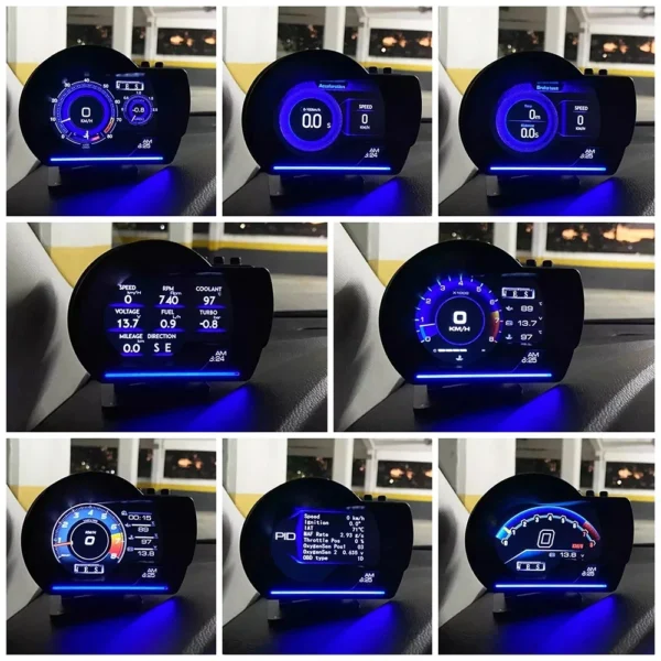 Newest A501 OBD2 Car Head Up Display HUD Smart Car Water&Oil temp Turbo RPM Gauge Digital Odometer Security Alarm Auto Meter - Image 3