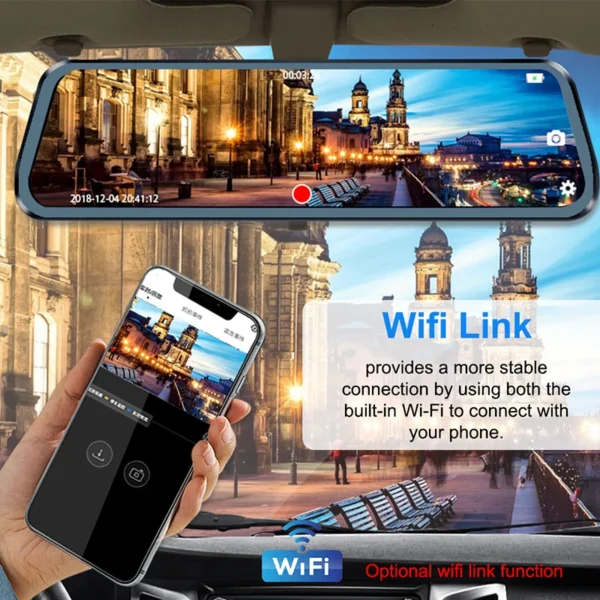 10Inch Rear View Mirror GPS 3Lens Dash Cam for Cars Wifi Car DVR 4K Video Recorder Rear View Camera for Vehicle Car Assecories - Image 6