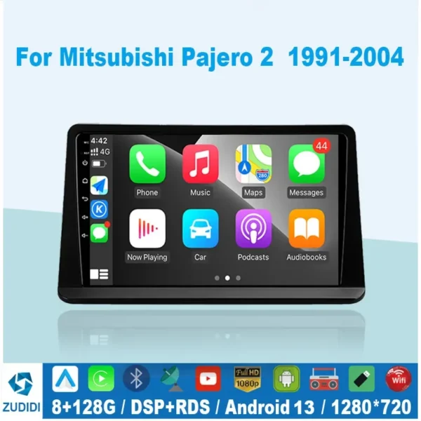 Android 13 2din Car Radio For Mitsubishi Pajero Montero V31 Cheetah Kingbox Video Multimedia 9" with 2.5D Touch screen WIFI