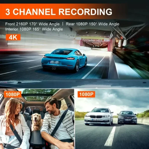 10Inch Rear View Mirror GPS 3Lens Dash Cam for Cars Wifi Car DVR 4K Video Recorder Rear View Camera for Vehicle Car Assecories - Image 2
