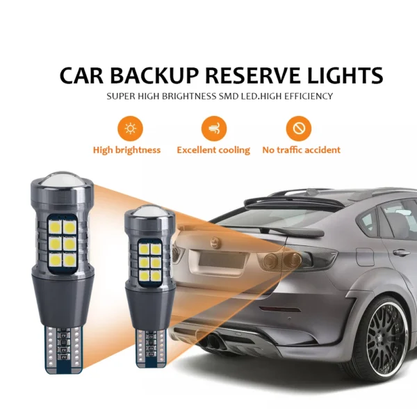 2pcs Super Bright W16W T15 921 LED Bulbs Canbus Car Light High Power 3030SMD No Error For Tail Signal Lamp Backup Reserve Lights - Image 3