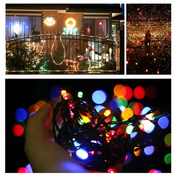 LED Solar String Lights 300LED 8 Modes Solar Powered Xmas Outdoor Lights Waterproof Starry Christmas Fairy Lights - Image 6