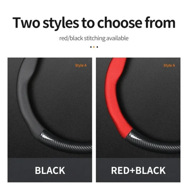 For Mitsubishi Steering Wheel Cover Genuine Leather Carbon Fit ASX Attrage Colt L200 Mirage G4 Pajero Xpander Lancer Outlander - Image 5