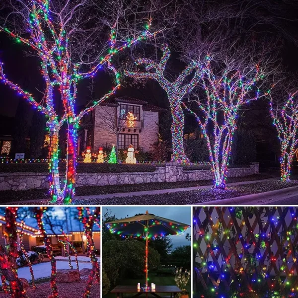 LED Solar String Lights 300LED 8 Modes Solar Powered Xmas Outdoor Lights Waterproof Starry Christmas Fairy Lights - Image 4