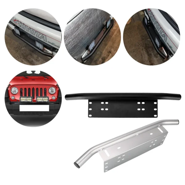 Car Off Road LED Light Bar Frame Holder Aluminum Front Bumper License Plate Universal SUV Lamp Holder Log Light Mount Bracket - Image 6