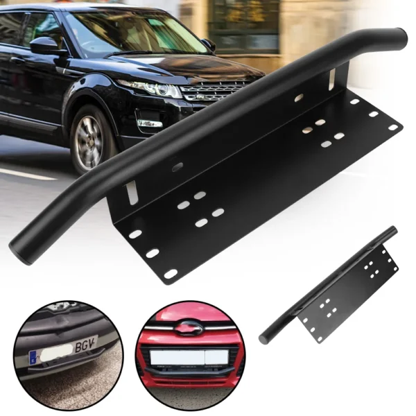 Car Off Road LED Light Bar Frame Holder Aluminum Front Bumper License Plate Universal SUV Lamp Holder Log Light Mount Bracket - Image 2